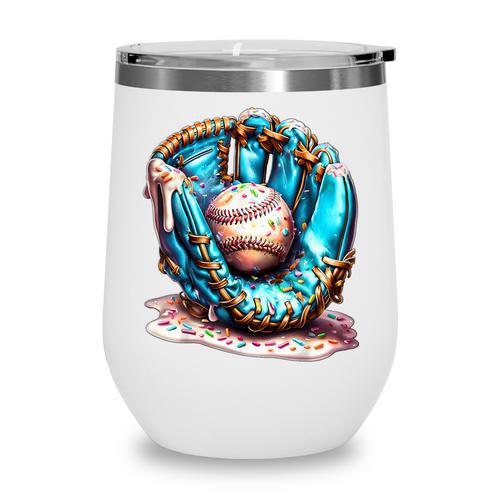 Baseball Lifestyle Apparel Youth Baseball Drip Ice Cream Wine Tumbler - Sportilla