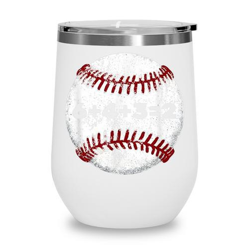 Baseball Red Stitches Sport Graphic 6432 Wine Tumbler - Sportilla