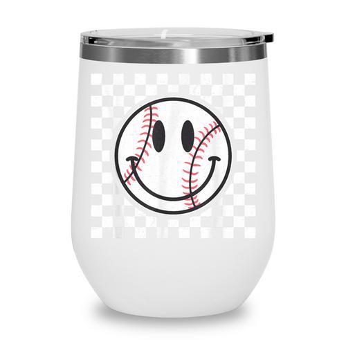 Baseball Season Happy Game Day Trendy Sports Vintage Wine Tumbler - Sportilla