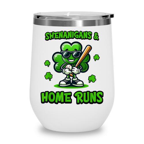 Baseball St Patrick's Day Irish Shamrock Trendy Wine Tumbler - Sportilla