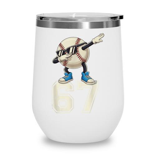 Boys Kids 67 Six Seven Sunglasses Dabbing Baseball Lover Wine Tumbler - Sportilla