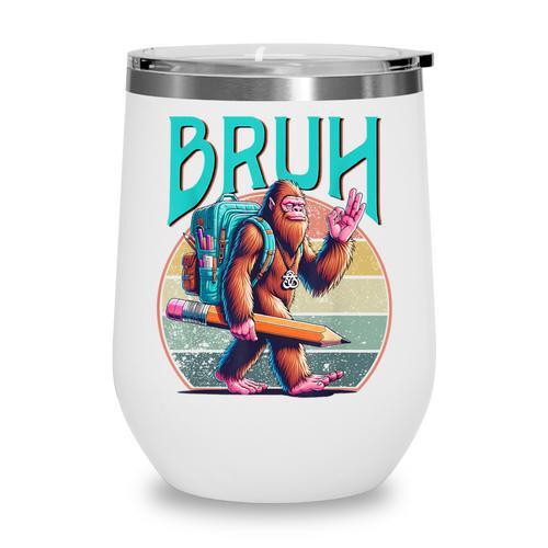 Boys Modern Bruh Big Foot Back To School Graphic Wine Tumbler - Savourry