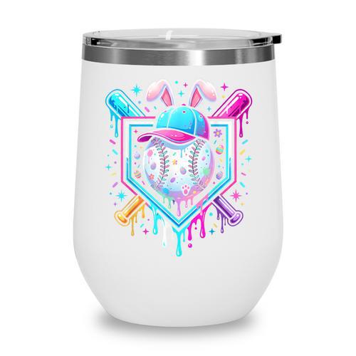 Bunny Baseball Hat With Ice Cream Easter Day Boys Kids Girls Wine Tumbler - Sportilla