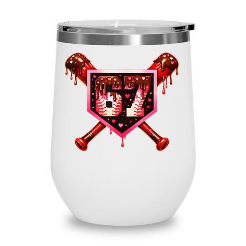 Chocolate 67 Drip Baseball Valentine Love Sports Wine Tumbler - Sportilla