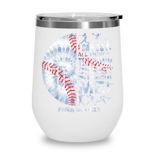 Christian Baseball Men Boy Player Team Religious Philippians Wine Tumbler - Sportilla