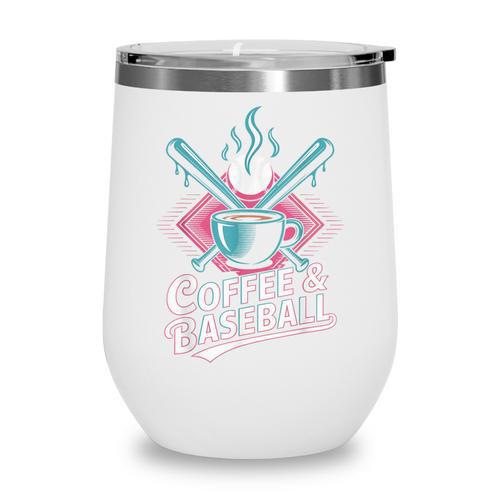 Coffee And Baseball Baseball Player Wine Tumbler - Sportilla