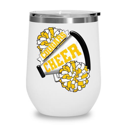 Cougars Cheer Back To School Cheerleading Spirit GY Wine Tumbler - Savourry
