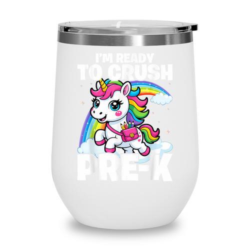 Crush Pre-K Girls Back To School Unicorn First Day Preschool Wine Tumbler - Savourry