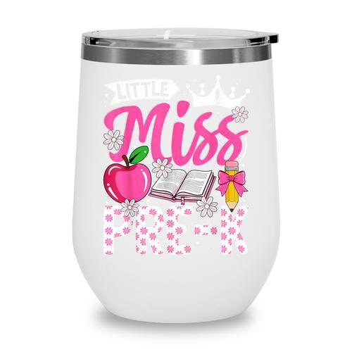 Cute Back To School Pre-K First Day Of School Pre-K Girls Wine Tumbler - Savourry