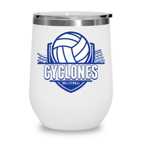 Cyclones Volleyball Back To School Spirit B Wine Tumbler - Savourry