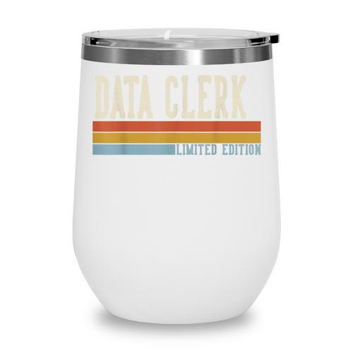 Data Clerk Week Retro Vintage Back To School Day Wine Tumbler - Savourry