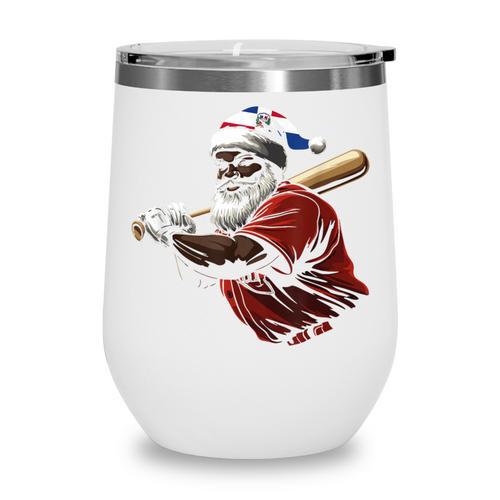 Dominican Republic Santa Christmas Baseball Beisbol Wine Tumbler - Sportilla