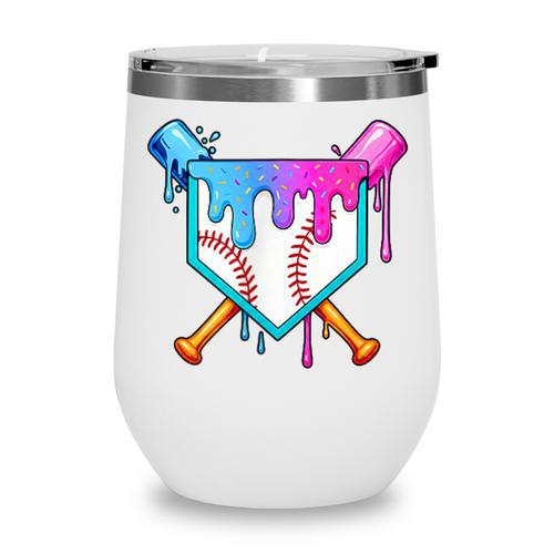 Dripping Baseball Pocket Respect The Drip Boys Baseball Wine Tumbler - Sportilla