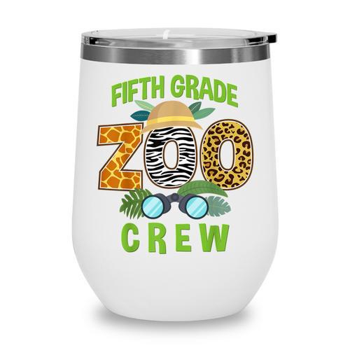 Fifth Grade Zoo Crew Wild Animal Safari Back To School Wine Tumbler - Savourry
