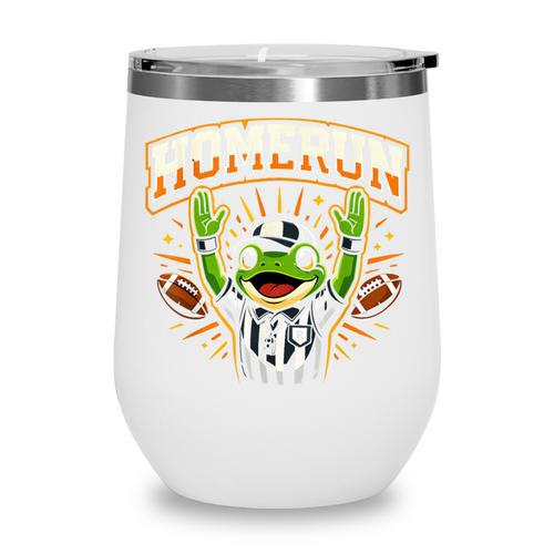 Football Referee Touchdown Baseball Homerun Frog Wine Tumbler - Sportilla