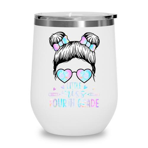 Fourth Grade Little Miss Back To School 4th Grade Little Wine Tumbler - Savourry