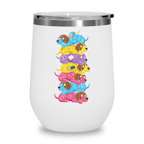 German Shorthaired Pointer Rainbow Back To School Boys Girls Wine Tumbler - Savourry