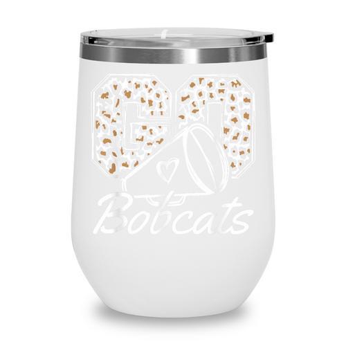 Go Cheer Bobcats High School Spirit Fan Team Back To School Wine Tumbler - Savourry