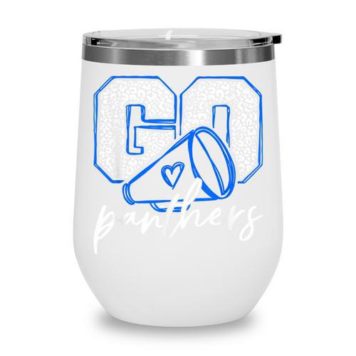 Go Cheer Panthers School Sports Name Spirit Back To School Wine Tumbler - Savourry