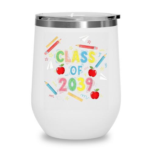 Graduation Class Of 2039 Groow With Me Senior Back To School Wine Tumbler - Savourry