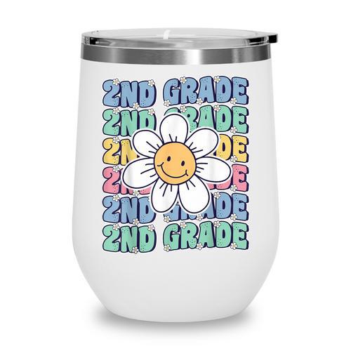 Groovy 2nd Grade Back To School First Day Of Second Grade Wine Tumbler - Savourry