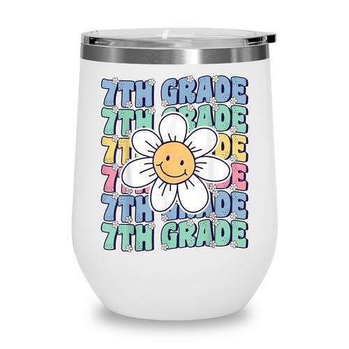 Groovy 7th Grade Back To School First Day Of Seventh Grade Wine Tumbler - Savourry