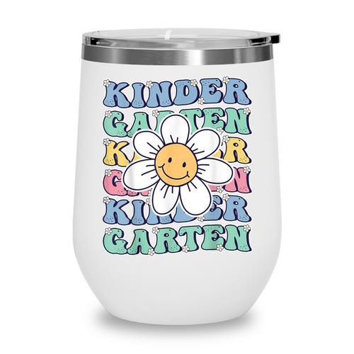 Groovy Kindergarten Back To School First Day Of Kindergarten Wine Tumbler - Savourry