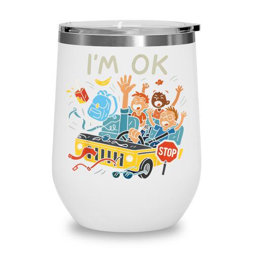 Humorous Graphic Art For School Bus Driver Back To School Wine Tumbler - Savourry
