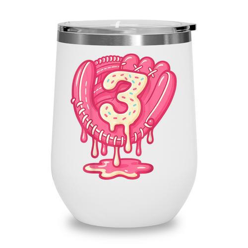 Ice Cream Baseball Glove 3rd Birthday Edition Wine Tumbler - Sportilla