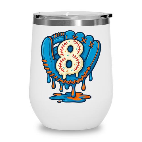 Ice Cream Baseball Glove 8th Birthday Edition Wine Tumbler - Sportilla