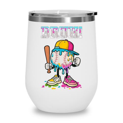 Ice Cream Drip Baseball Bruh Baseball Drip Boy Youth Wine Tumbler - Sportilla