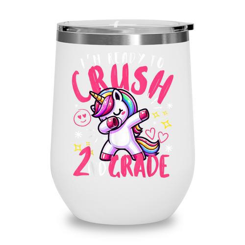 I'm Ready To Crush 2nd Grade Dabbing Unicorn Back To School Wine Tumbler - Savourry