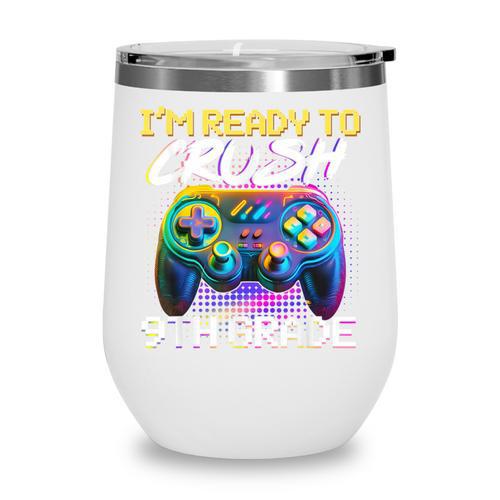 I'm Ready To Crush 9th Grade Back To School Video Game Boys Wine Tumbler - Savourry
