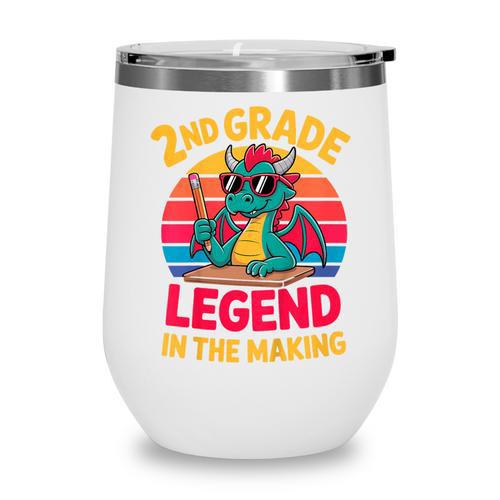 Kids 2nd Grade Dragon Boys Girls Back To School Wine Tumbler - Savourry
