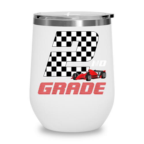 Kids Race Car 2nd Second Grade Boys Cars Lovers Back To School Wine Tumbler - Savourry