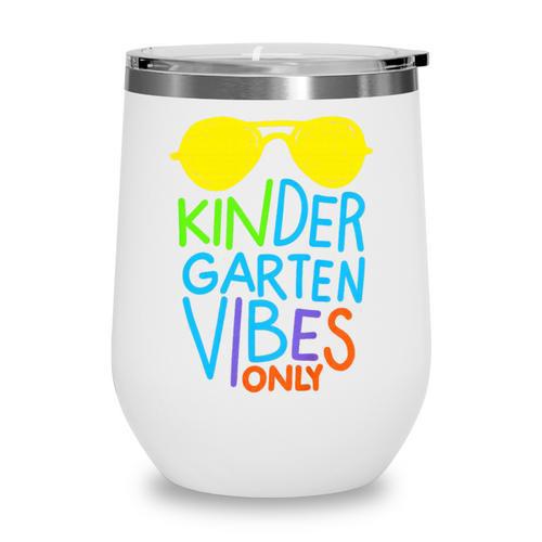 Kindergarten Vibes Only Glow Sunglasses Back To School Wine Tumbler - Savourry