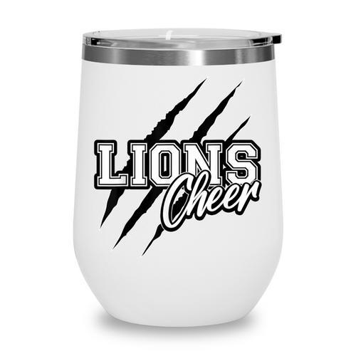 Lions Cheer Back To School Cheerleading Team Spirit Wine Tumbler - Savourry