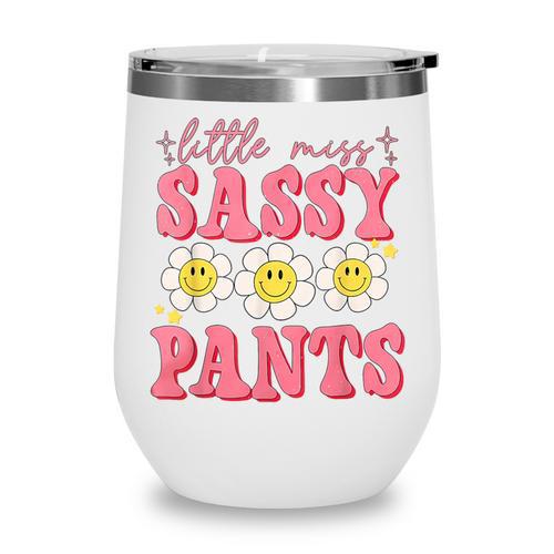 Little Miss Sassy Pants Back To School Girls Wine Tumbler - Savourry