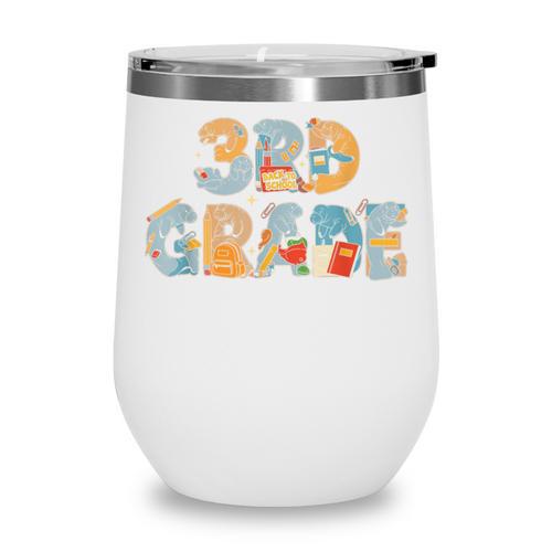 Manatee Third Grade Back To School Kids Boys Girls Wine Tumbler - Savourry