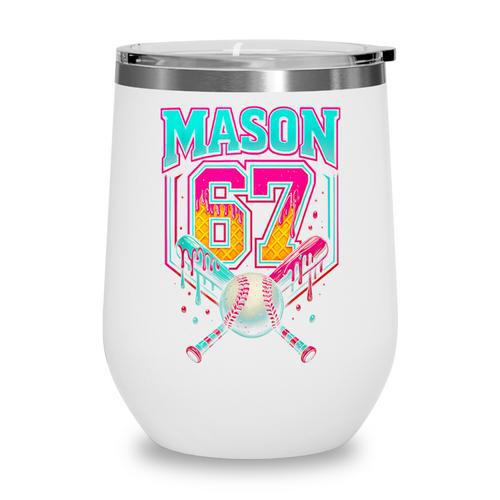 Mason 67 Ice Cream Drip Baseball Ice Cream Drip Wine Tumbler - Sportilla