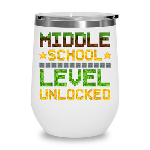 Middle School Level Unlocked Gamer Back To School Wine Tumbler - Savourry