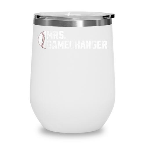 Mrs Gamechanger Baseball Scorekeeper Love Wine Tumbler - Sportilla