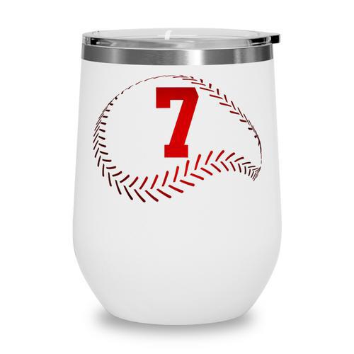 Number 7 Years Baseball 7TH Birthday Wine Tumbler - Sportilla