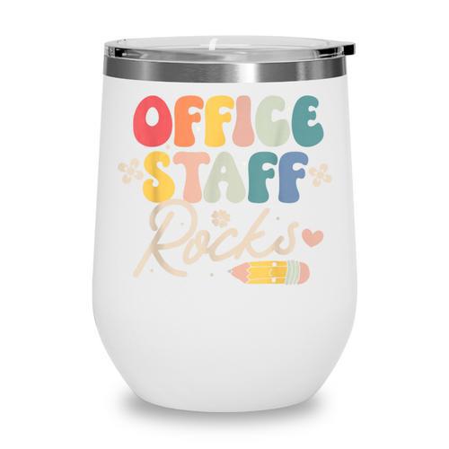 Office Staff Rocks Back To School Secretary Administrative Wine Tumbler - Savourry