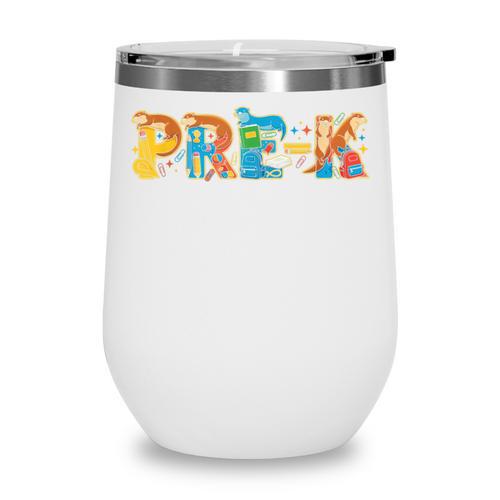 Otter Pre K Back To School Kids Boys Girls Wine Tumbler - Savourry