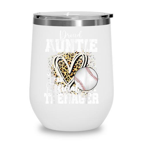 Proud Auntie Of An Official Teenager 13th Birthday Baseball Wine Tumbler - Sportilla