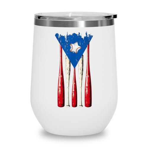 Puerto Rican Baseball Bats Puerto Rico Flag Pride BéIsbol Wine Tumbler - Sportilla