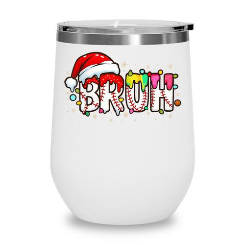 Santa Bruh Baseball Christmas Xmas Meme Pajamas Family Wine Tumbler - Sportilla