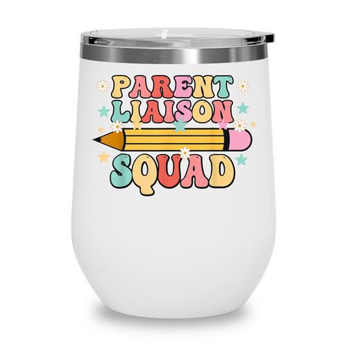 School Parent Liaison Squad Retro Back To School Wine Tumbler - Savourry