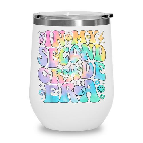 In My Second Grade Era Girl Tie Dye 2nd Grade Back To School Wine Tumbler - Savourry